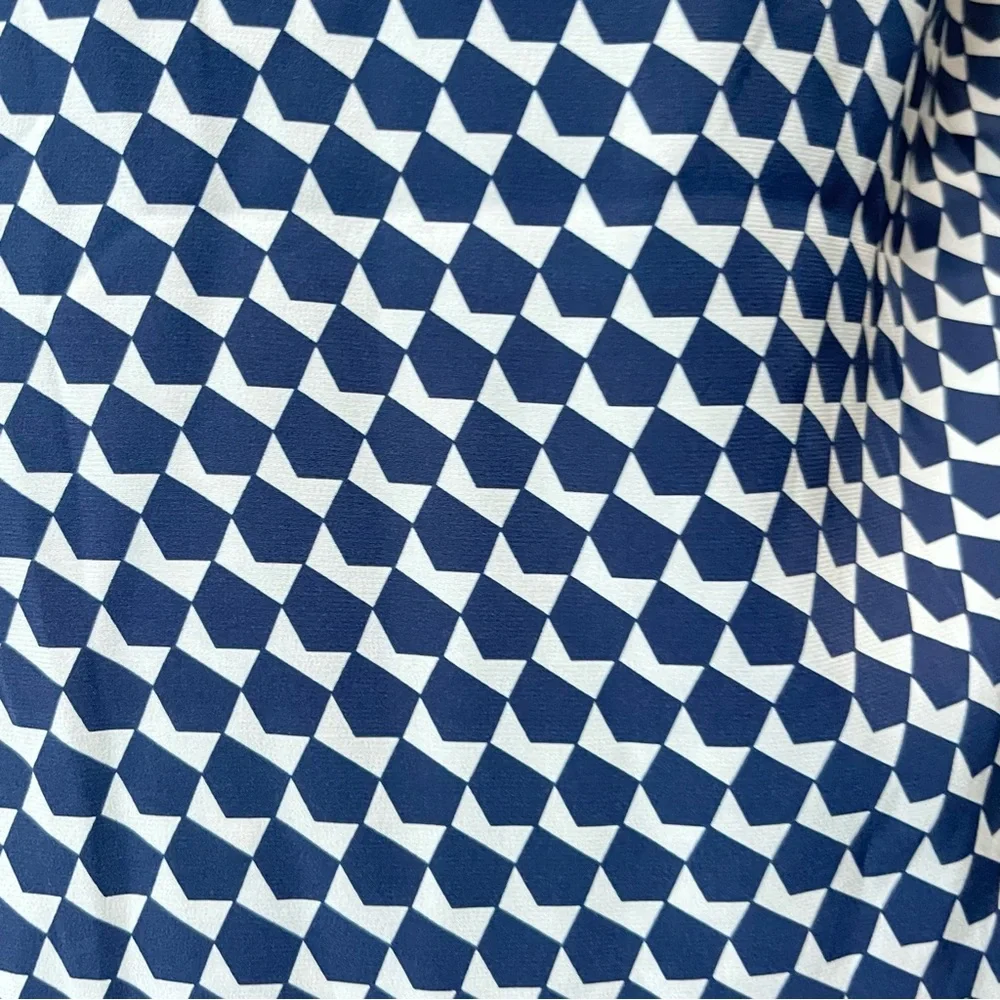 La Ligne Silk Claudette Midi Dress Small Chiffon Layer Geometric Side Slit Flowy - Picture 11 of 14